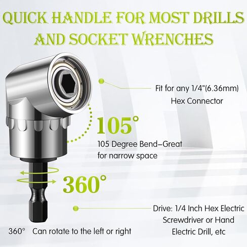 18 PCS حفر البت مفاتيح مفاتيح ، 3 أجهزة كمبيوتر 1/4 3/8 1/2 المقبس سد hex shank screwdriver ملحقات البت الحامل الالتقاط السريع 105 ° محول المرفق للأدوات هدية تحسين المنزل (متعدد الألوان) in Saudi Arabia