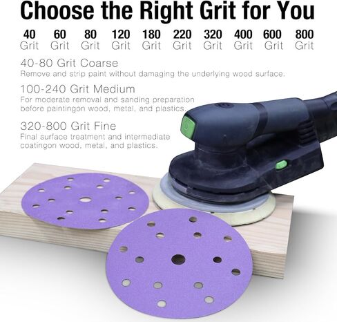 6 Inch 15 Hole Film Sanding Discs 60/80/120/150/180/220/320/400/600/800 Grit Ceramic Sanding Discs 50 Pcs Heavy-Duty Hook and Loop Film Discs Sandpaper for Wet Dry Sanding Finishing in Kuwait