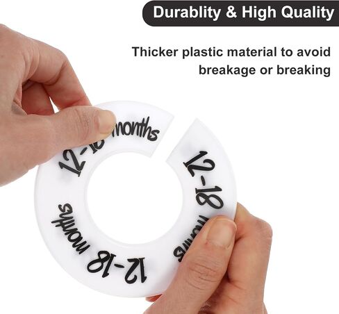Baby Closet Dividers 6 Pack, Unisex Nursery Closet Organizer for Easy Sorting, 0-24 Months Hanger Divider from Newborn to Toddler, Baby Clothing Dividers Age Divider Fits Most Rod(White) in Saudi Arabia