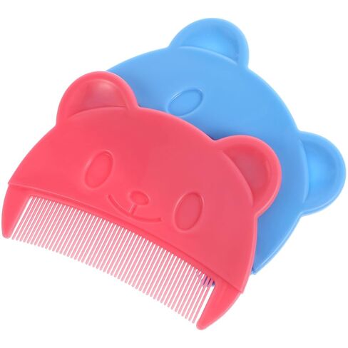 Vicasky Cradle Cap Brush Brush 2pcs Baby Hair Combs Plastic Touch لطيف اللعين اللطيف السهل لعقد الدب على شكل دب حديثي الولادة. in Saudi Arabia
