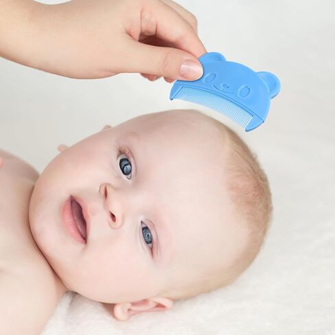 Vicasky Cradle Cap Brush Brush 2pcs Baby Hair Combs Plastic Touch لطيف اللعين اللطيف السهل لعقد الدب على شكل دب حديثي الولادة. in Saudi Arabia