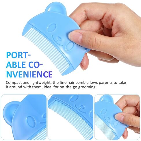 Vicasky Cradle Cap Brush Brush 2pcs Baby Hair Combs Plastic Touch لطيف اللعين اللطيف السهل لعقد الدب على شكل دب حديثي الولادة. in Saudi Arabia