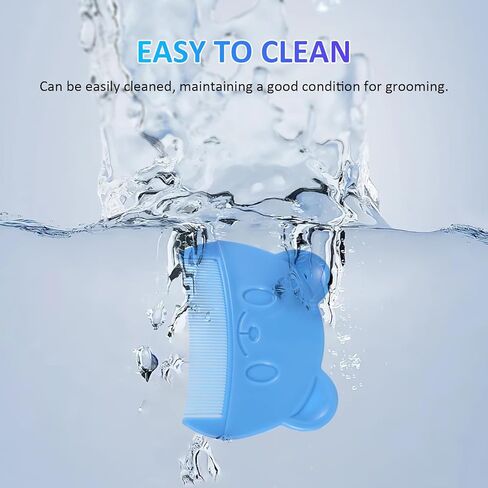 Vicasky Cradle Cap Brush Brush 2pcs Baby Hair Combs Plastic Touch لطيف اللعين اللطيف السهل لعقد الدب على شكل دب حديثي الولادة. in Saudi Arabia