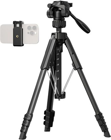 SmallRig 71 "Tripod Camera Stand AP-21 ، Travel Tripod for iPhone و Camera for Canon for Nikon مع حامل الهاتف وحمل الحمل ، ترايبود المبتدئين المحمولة مع أرجل القفل السريع ، Max Load 11 lb in Saudi Arabia