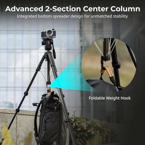 SmallRig 71 "Tripod Camera Stand AP-21 ، Travel Tripod for iPhone و Camera for Canon for Nikon مع حامل الهاتف وحمل الحمل ، ترايبود المبتدئين المحمولة مع أرجل القفل السريع ، Max Load 11 lb in Saudi Arabia