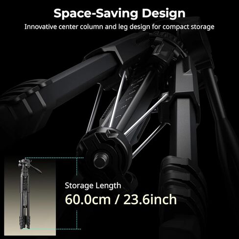 SmallRig 71 "Tripod Camera Stand AP-21 ، Travel Tripod for iPhone و Camera for Canon for Nikon مع حامل الهاتف وحمل الحمل ، ترايبود المبتدئين المحمولة مع أرجل القفل السريع ، Max Load 11 lb in Saudi Arabia