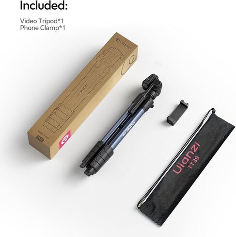 ULANZI TT39 Travel Tripod with Fluid Head, Lightweight Camera Stand for DSLR and Phone, Compact 61'' Tripod Mount with Phone Clip for Outdoor Vlogging and On-The-Go Shooting in Saudi Arabia