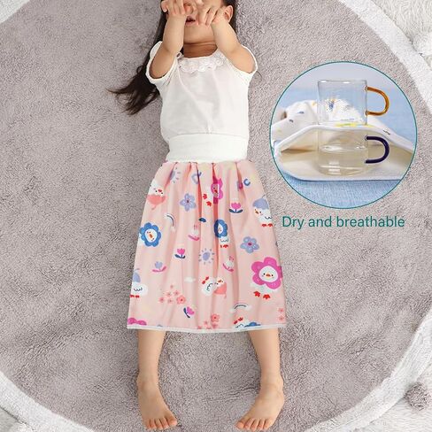 Waterproof Diaper Pants for Baby Kids, 2 Packs Absorbent Toddler Potty Training Pants Boys Girls Use Day Night (Rabbit Pant + Skirt L) in Saudi Arabia