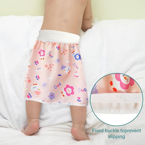 Waterproof Diaper Pants for Baby Kids, 2 Packs Absorbent Toddler Potty Training Pants Boys Girls Use Day Night (Rabbit Pant + Skirt L) in Saudi Arabia