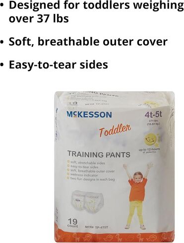 McKesson Toddler Training Pants, Size 4T to 5T (Over 37 lbs), 19 Count, 1 Pack in Saudi Arabia