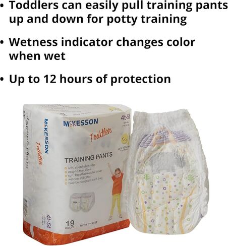 McKesson Toddler Training Pants, Size 4T to 5T (Over 37 lbs), 19 Count, 1 Pack in Saudi Arabia