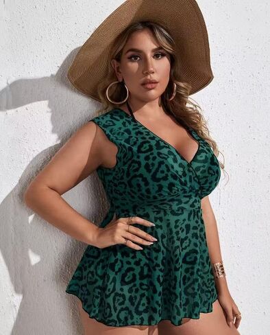 نساء بالإضافة إلى حجم بيكيني عالي الخصر - قطعتان للسباحة البطن. in Saudi Arabia