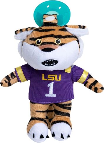 Baby Boy and Girl Silicone Pacifier with College Mascot Stuffed Toy Plush, Collegiately Licensed, Mike The Tiger, LSU University in Saudi Arabia