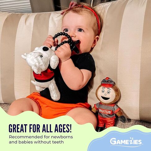 رضيع و Girl Silicone Pacifier مع التميمة الكلية محشوة لعبة أفخم ، مرخصة جماعية ، UGA ، جامعة جورجيا in Kuwait