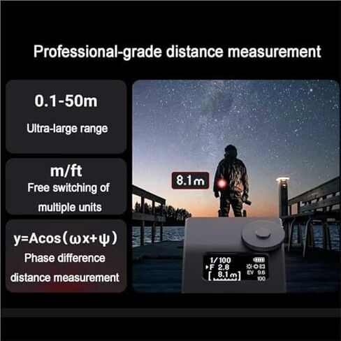 Professional Camera Light Meter, Photography Reflection Meter for Vintage Cameras, Real-Time Exposure & Range Measurement Tool with Hot/Cold Shoe Mount (Black) in Kuwait