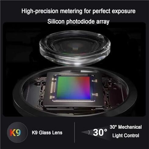 Professional Camera Light Meter, Photography Reflection Meter for Vintage Cameras, Real-Time Exposure & Range Measurement Tool with Hot/Cold Shoe Mount (Black) in Kuwait