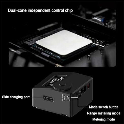 Professional Camera Light Meter, Photography Reflection Meter for Vintage Cameras, Real-Time Exposure & Range Measurement Tool with Hot/Cold Shoe Mount (Black) in Kuwait