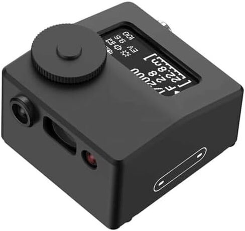Professional Camera Light Meter, Photography Reflection Meter for Vintage Cameras, Real-Time Exposure & Range Measurement Tool with Hot/Cold Shoe Mount (Black) in Kuwait