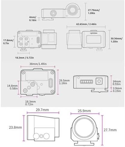 مقياس ضوء OLED لكاميرات الأفلام - قياس عدسة الكاميرا 17 ° ، ISO القابل للتعديل ، سرعة الفتحة وسرعة الغالق ، جبل الأحذية الباردة ، مثالية للتصوير الفوتوغرافي العتيق (أسود) in Kuwait