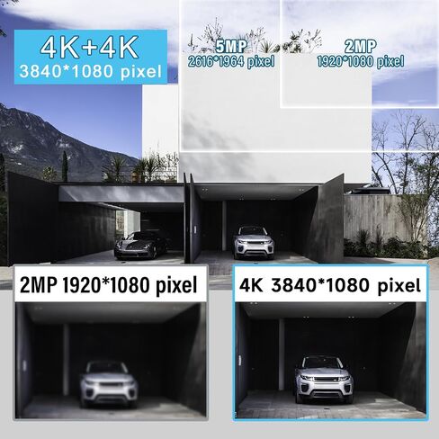 عدسة مزدوجة 4K/4MP 180 درجة بانورامية الزاوية البانورامية في الهواء الطلق ، كاميرا IP ذات الأمن الذكي ، الكشف البشري/المركبة/الحيوانات الأليفة ، رؤية ليلية ملونة ، صوتيان ، واي فاي مزدوج ، 24/7 تسجيل in Kuwait