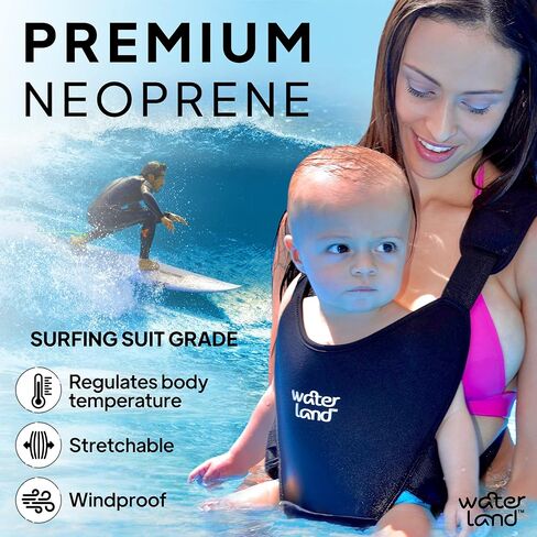 شركة Waterland Baby Carrier - حامل مبتكر يمكنك استخدام كل من Water & Land - حامل صندوق الأطفال المضاد للماء مع الأشرطة القابلة للتعديل ، وتسخير طفل خفيف الوزن للسباحة والشاطئ (الأزرق) in Kuwait