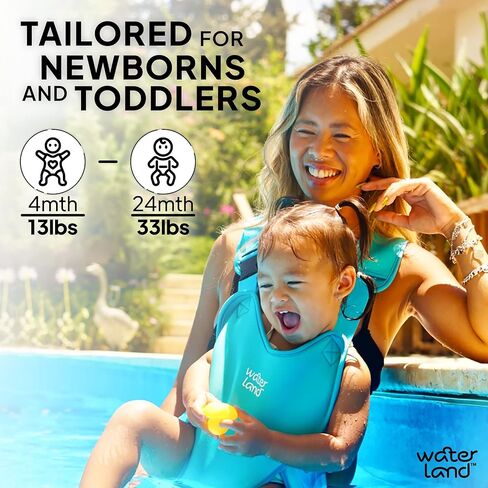 شركة Waterland Baby Carrier - حامل مبتكر يمكنك استخدام كل من Water & Land - حامل صندوق الأطفال المضاد للماء مع الأشرطة القابلة للتعديل ، وتسخير طفل خفيف الوزن للسباحة والشاطئ (الأزرق) in Kuwait