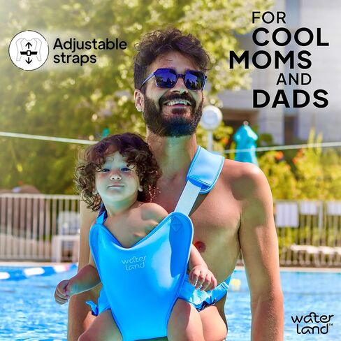 شركة Waterland Baby Carrier - حامل مبتكر يمكنك استخدام كل من Water & Land - حامل صندوق الأطفال المضاد للماء مع الأشرطة القابلة للتعديل ، وتسخير طفل خفيف الوزن للسباحة والشاطئ (الأزرق) in Kuwait