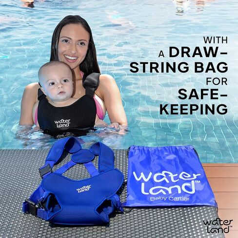شركة Waterland Baby Carrier - حامل مبتكر يمكنك استخدام كل من Water & Land - حامل صندوق الأطفال المضاد للماء مع الأشرطة القابلة للتعديل ، وتسخير طفل خفيف الوزن للسباحة والشاطئ (الأزرق) in Kuwait