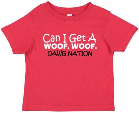 Can I Get Woof Woof Toddler T Shirt Red and Black Short Sleeve 2T in Saudi Arabia