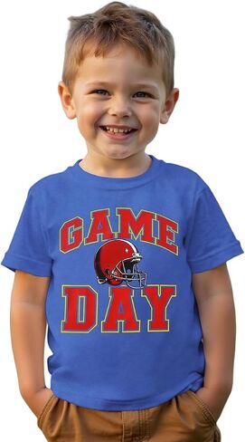 Modntoga Toddler Girl Boy Game Thirt Sunday Football Cap Shirt Shirt Shirt Shirt Little Kid Kid Rugby Sports Tee Top in Saudi Arabia