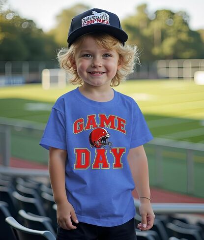 Modntoga Toddler Girl Boy Game Thirt Sunday Football Cap Shirt Shirt Shirt Shirt Little Kid Kid Rugby Sports Tee Top in Saudi Arabia
