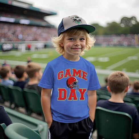 Modntoga Toddler Girl Boy Game Thirt Sunday Football Cap Shirt Shirt Shirt Shirt Little Kid Kid Rugby Sports Tee Top in Saudi Arabia
