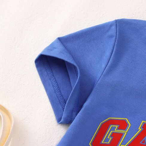 Modntoga Toddler Girl Boy Game Thirt Sunday Football Cap Shirt Shirt Shirt Shirt Little Kid Kid Rugby Sports Tee Top in Saudi Arabia