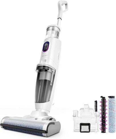 ECOWELL Cordless Wet Dry Vacuum Cleaner, Vacuum Mop All in One with Self-Cleaning&Voice Assistance, Lightweight Rechargeable Smart Floor Cleaner Machine for Home, Carpet, Hard Floor & Pet Hair in Kuwait
