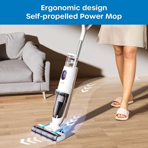 ECOWELL Cordless Wet Dry Vacuum Cleaner, Vacuum Mop All in One with Self-Cleaning&Voice Assistance, Lightweight Rechargeable Smart Floor Cleaner Machine for Home, Carpet, Hard Floor & Pet Hair in Kuwait