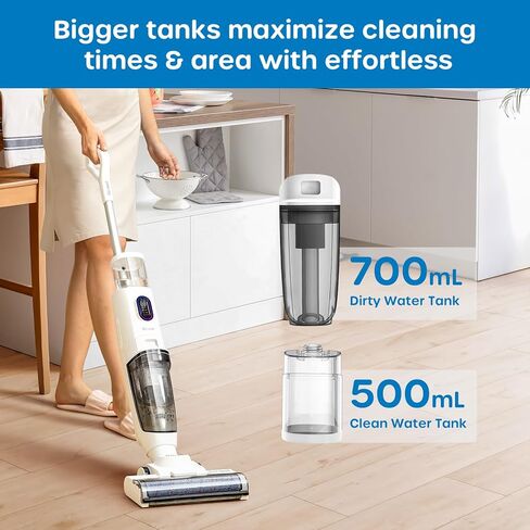 ECOWELL Cordless Wet Dry Vacuum Cleaner, Vacuum Mop All in One with Self-Cleaning&Voice Assistance, Lightweight Rechargeable Smart Floor Cleaner Machine for Home, Carpet, Hard Floor & Pet Hair in Kuwait