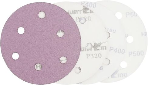100PCS 5 Inch Sanding Discs 6 Holes Hook and Loop Dics Sander Pads Sandpaper Assortment Include 80/180/240/320/400/600 Grits Sanding Pads for Random Orbital Sander (5inch, 180, Coarse) in Saudi Arabia