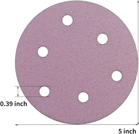 100PCS 5 Inch Sanding Discs 6 Holes Hook and Loop Dics Sander Pads Sandpaper Assortment Include 80/180/240/320/400/600 Grits Sanding Pads for Random Orbital Sander (5inch, 180, Coarse) in Saudi Arabia