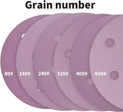 100PCS 5 Inch Sanding Discs 6 Holes Hook and Loop Dics Sander Pads Sandpaper Assortment Include 80/180/240/320/400/600 Grits Sanding Pads for Random Orbital Sander (5inch, 180, Coarse) in Saudi Arabia