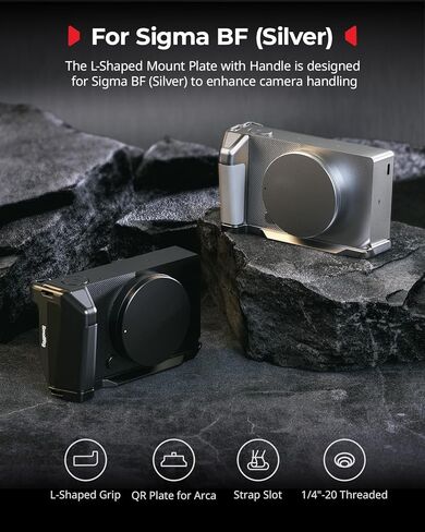 SMALLRIG L-Shaped Grip for Sigma BF, Mount Plate with Handle, Built in Quick Release Plate for Arca, 1/4''-20 Thread, Ergonomic Handgrip and Thumb Grip (Black) - 5389 in Saudi Arabia