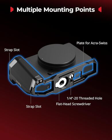 SMALLRIG L-Shaped Grip for Sigma BF, Mount Plate with Handle, Built in Quick Release Plate for Arca, 1/4''-20 Thread, Ergonomic Handgrip and Thumb Grip (Black) - 5389 in Saudi Arabia