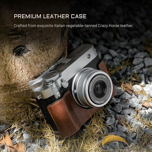 Tilta Vintage Camera Cage Compatible with Fujifilm GFX100RF – Travel Kit, Silver | L-Bracket with Wooden Grip, Top Plate, Hot Shoe Thumb Grip, ARCA Adapter, Strap Buckles | Lightweight Design in Saudi Arabia