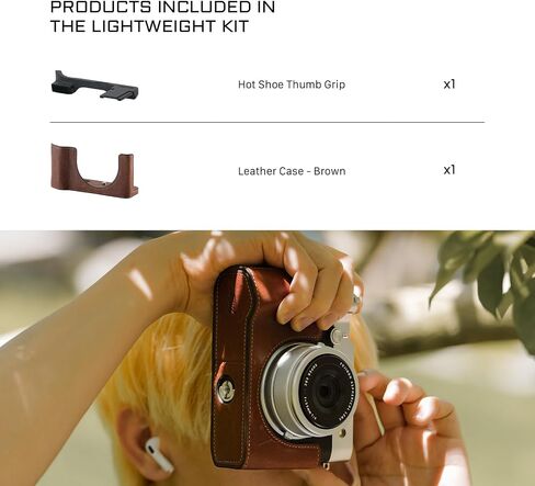 Tilta Vintage Camera Cage Compatible with Fujifilm GFX100RF – Travel Kit, Silver | L-Bracket with Wooden Grip, Top Plate, Hot Shoe Thumb Grip, ARCA Adapter, Strap Buckles | Lightweight Design in Saudi Arabia