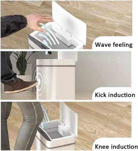 12L Smart Trash Can Induction Type Household Children's Living Room with Lid High-end Simple Retro Toilet Electric Waste in Kuwait