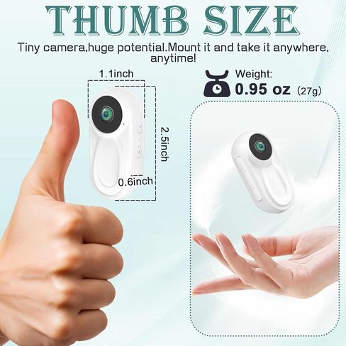 1080P Mini Body Camera with 64GB Card POV Cameras Wearable Action Body Cam with Magnetic Lanyard Thumb Size Hands Free Recording Body Worn Camera Portable Video Camcorder Mount for Pets Cycling Travel in Kuwait