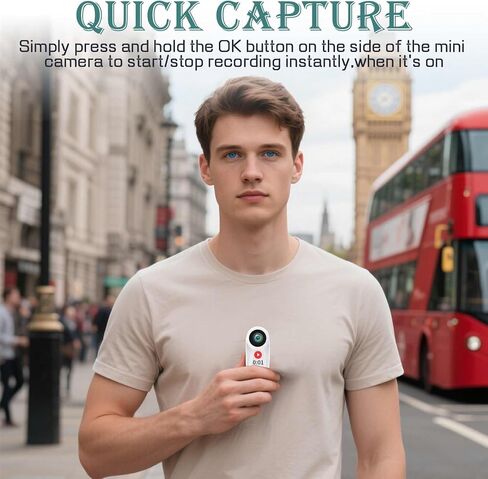 1080P Mini Body Camera with 64GB Card POV Cameras Wearable Action Body Cam with Magnetic Lanyard Thumb Size Hands Free Recording Body Worn Camera Portable Video Camcorder Mount for Pets Cycling Travel in Kuwait