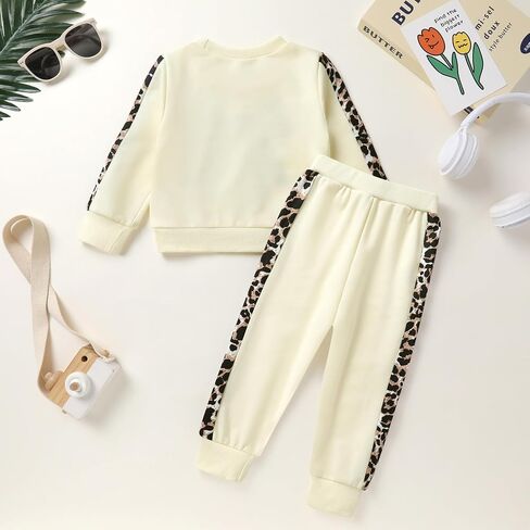 YOUNGER TREE Baby Girl Fall Clothes Toddler Sweatsuit Butterfly Print Long Sleeve Sweatshirt Top and Sweatpants Set in Saudi Arabia