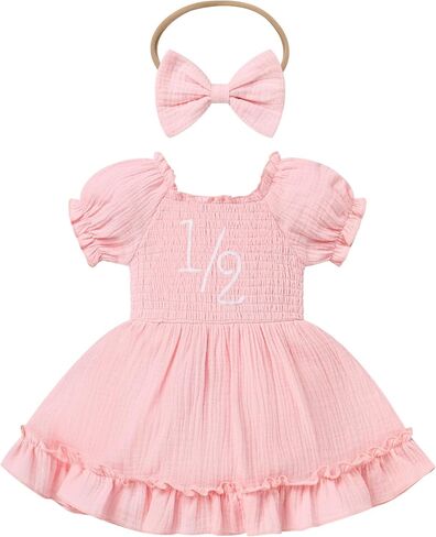 Idopip Baby Girls Strawberry 1st Birthday Whorth Berry One Romper Smocked Dressband for Cake Smash Photo Party in Kuwait