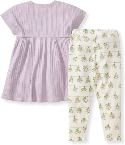 Burt's Bees Baby baby-girls Short Sleeve Top and Leggings Set, Outfit Bundle, 100% Organic Cotton in Saudi Arabia