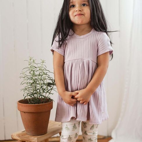 Burt's Bees Baby baby-girls Short Sleeve Top and Leggings Set, Outfit Bundle, 100% Organic Cotton in Saudi Arabia